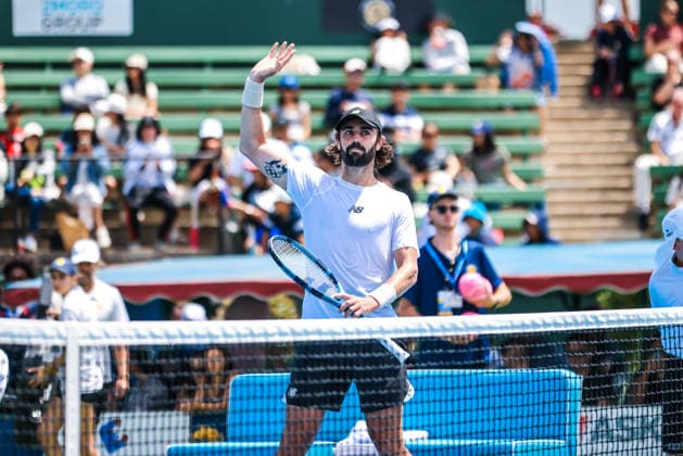 January 14, 2026, Melbourne, Victoria, Australia: Jordan Thompson of Australia celebrates his win against Denis Shapovalov of Canada on Day 2 of the 2026 Kooyong Classic. Denis Shapovalov 1 - 2 Jordan Thompson Melbourne Australia - ZUMAs197 20260114_aaa_s197_016 Copyright: xChrisxPutnamx