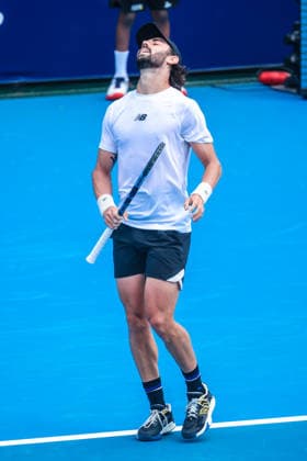 January 14, 2026, Melbourne, Victoria, Australia: Jordan Thompson of Australia plays against Denis Shapovalov of Canada on Day 2 of the 2026 Kooyong Classic. Denis Shapovalov 1 - 2 Jordan Thompson Melbourne Australia - ZUMAs197 20260114_aaa_s197_019 Copyright: xChrisxPutnamx