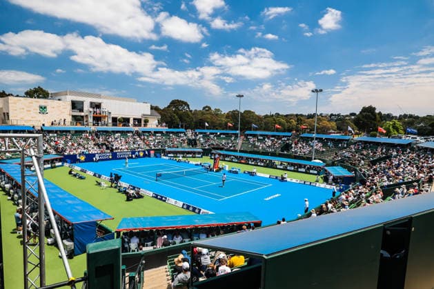 January 14, 2026, Melbourne, Victoria, Australia: Denis Shapovalov of Canada plays against Jordan Thompson of Australia on Day 2 of the 2026 Kooyong Classic Denis Shapovalov 1 - 2 Jordan Thompson Melbourne Australia - ZUMAs197 20260114_aaa_s197_020 Copyright: xChrisxPutnamx