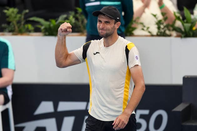 TENNIS ADELAIDE INTERNATIONAL, Aleksandar Vukic of Australia after victory in his match against Andrea Vavassori of Italy during the Adelaide International at Memorial Drive Tennis Club in in Adelaide, Wednesday, January 14, 2026. ( NO ARCHIVING, EDITORIAL USE ONLY ADELAIDE SOUTH AUSTRALIA AUSTRALIA  Copyright: xMATTxTURNERx 20260114126942679765