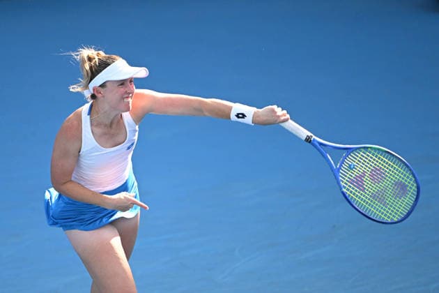 TENNIS AUSTRALIAN OPEN QUALIFYING, Storm Hunter of Australia in action against Lola Radivojevic of Serbia in the round 2 qualifying match ahead of the Australian Open tennis tournament at Melbourne Park in Melbourne, Wednesday, January 14, 2026. ( NO ARCHIVING, EDITORIAL USE ONLY MELBOURNE VICTORIA AUSTRALIA  Copyright: xJAMESxROSSx 20260114116516832663