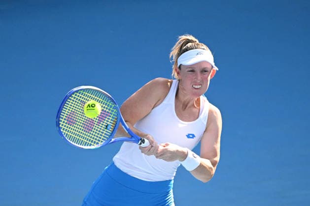 TENNIS AUSTRALIAN OPEN QUALIFYING, Storm Hunter of Australia in action against Lola Radivojevic of Serbia in the round 2 qualifying match ahead of the Australian Open tennis tournament at Melbourne Park in Melbourne, Wednesday, January 14, 2026. ( NO ARCHIVING, EDITORIAL USE ONLY MELBOURNE VICTORIA AUSTRALIA  Copyright: xJAMESxROSSx 20260114124204617969
