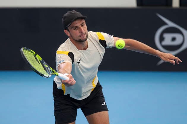 TENNIS ADELAIDE INTERNATIONAL, Aleksandar Vukic of Australia in his match against Andrea Vavassori of Italy during the Adelaide International at Memorial Drive Tennis Club in in Adelaide, Wednesday, January 14, 2026. ( NO ARCHIVING, EDITORIAL USE ONLY ADELAIDE SOUTH AUSTRALIA AUSTRALIA  Copyright: xMATTxTURNERx 20260114123550184773