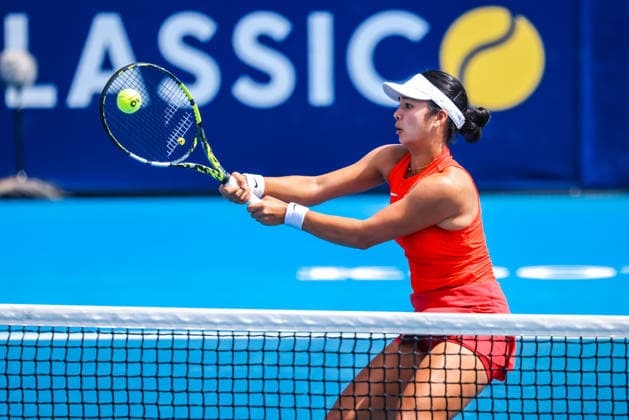 January 14, 2026, Melbourne, Victoria, Australia: MELBOURNE, AUSTRALIA - JANUARY 14 2026: Alexandra Eala of Phillipines plays Donna VekiÄ¡ of Croatia on Day 2 of the 2026 Kooyong Classic on January 14, 2026 in Melbourne, Australia. Melbourne Australia - ZUMAp121 20260114_zsp_p121_066 Copyright: xChrisxPutnamx