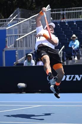 (260114) -- MELBOURNE, Jan. 14, 2026 -- Wu Yibing of China competes during the men s singles qualifying 2nd round match against Nicolas Mejia of Columbia at Australian Open tennis tournament in Melbourne, Australia, Jan. 14, 2026. (Photo by Xinhua) (SP)AUSTRALIA-MELBOURNE-TENNIS-AUSTRALIAN OPEN-MEN S SINGLES-QUALIFYING WangxShen 
