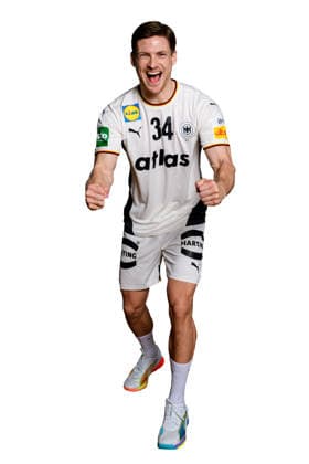 Hannover Handball EM 2026 Germany Press conference Rune Dahmke Germany Cheers Joy Emotion Hannover Germany