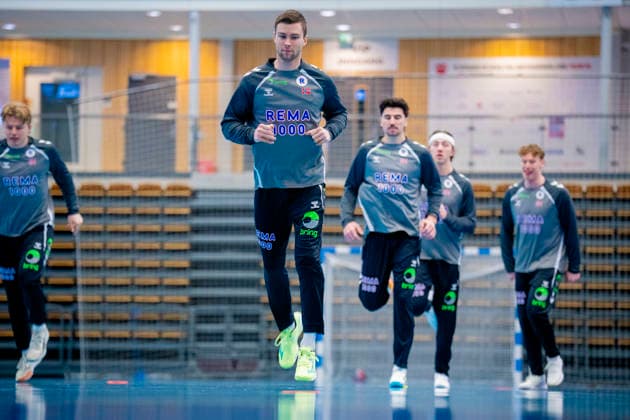 Handball European Championship Bekkestua 20260114 Alexander Blonz at the handball boys training in Nadderud arena before the European Handball Championship matches Photo Stian Lysberg Solum NTB Bekkestua Norway EDITORIAL USE ONLY RESTRICTED USE FOR BETTING COMPANIES  Copyright: xStianxLysbergxSolumx xNTBx