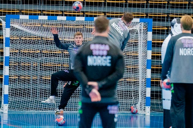 Handball European Championship Bekkestua 20260114 Robin Paulsen Haug at the handball boys training in Nadderud arena before the European Handball Championship matches Photo Stian Lysberg Solum NTB Bekkestua Norway EDITORIAL USE ONLY RESTRICTED USE FOR BETTING COMPANIES  Copyright: xStianxLysbergxSolumx xNTBx