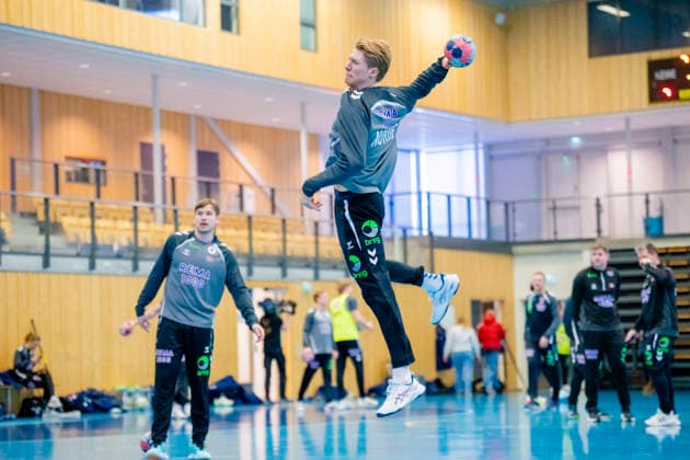 Handball European Championship Bekkestua 20260114 William Aar at the handball boys training in Nadderud arena before the European Handball Championship matches Photo Stian Lysberg Solum NTB Bekkestua Norway EDITORIAL USE ONLY RESTRICTED USE FOR BETTING COMPANIES  Copyright: xStianxLysbergxSolumx xNTBx