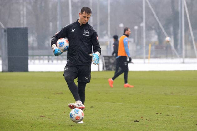 DEU, DFL, 2 FBL Hertha BSC, Training, 14 01 2026, Sportforum, Berlin, DEU, DFL, 2 FBL Hertha BSC, Training, im Bild Tjark Ernst Hertha BSC Berlin 1 DFL regulations prohibit any use of Photographs as image sequences and or quasi video nordphotoxGmbHx xEngler nph00076