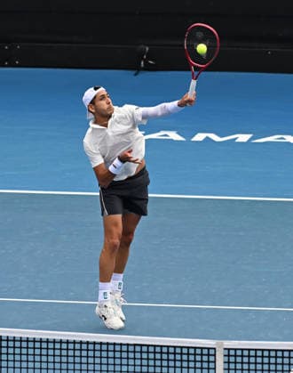 Chile™s Alejandro Tabilo during his singles match at the ASB Classic Men™s ATP, Tennis Herren 250 tennis tournament at Manuka Doctor Arena, Auckland, New Zealand. Wednesday 14 January 2026. Photo: Andrew Cornaga z Auckland New Zealand Copyright: xAndrewxCornaga x