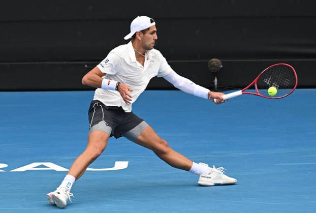 Chile™s Alejandro Tabilo during his singles match at the ASB Classic Men™s ATP, Tennis Herren 250 tennis tournament at Manuka Doctor Arena, Auckland, New Zealand. Wednesday 14 January 2026. Photo: Andrew Cornaga z Auckland New Zealand Copyright: xAndrewxCornaga x