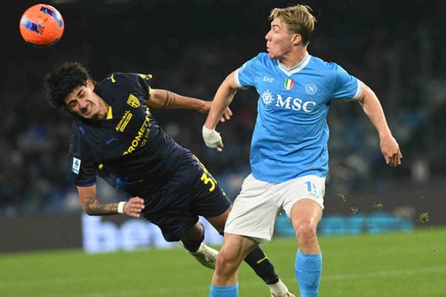 Rasmus Hojlund of SSC Napoli during the Serie A Enelive match between SSC Napoli vs Parma Calcio 1913 at Diego Armando Maradona Stadium  Copyright: xDaniloxGemito IPAxSportx xipa-agency.netx xx IPA_70064627 IPA_Agency_IPA70064627