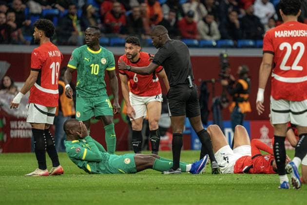 Egypt v Senegal - Africa Cup of Nations TANGIER, MOROCCO - JANUARY 14:Kalidou Koulibaly (3) of Senegal gets injured during the 35th Africa Cup of Nations (AFCON 2025) semifinal match between Egypt and Senegal at the Grand Stade de Tanger in Tangier, Morocco on January 14, 2026. Samah Zidan Anadolu Tangier Morocco. Editorial use only. Please get in touch for any other usage.  Copyright: x2026xAnadoluxSamahxZidanx