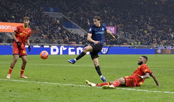 Foto IPP Paolo Bona Milano 14 01 2026 Campionato Serie A di Calcio stagione 2025 2026 partita Inter-Lecce Nella foto Pio Esposito segna il gol del 1-0 Italy Photo Press Worldwide Copyright italy Italy ITALY  Copyright: xR4924_italyphotopressx