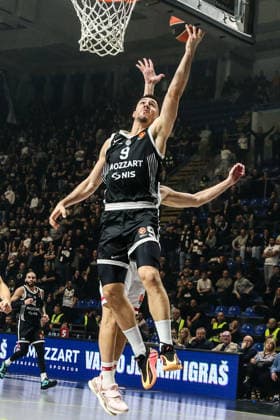 Partizan v Olimpiakos - EuroLeague BELGRADE, SERBIA - JANUARY 14: Vanja Marinkovic of Partizan in action during EuroLeague basketball match between Partizan and Olimpiakos in Belgrade, Serbia on January 14, 2026. Filip Stevanovic Anadolu Belgrade Serbia. Editorial use only. Please get in touch for any other usage.  Copyright: x2026xAnadoluxFilipxStevanovicx