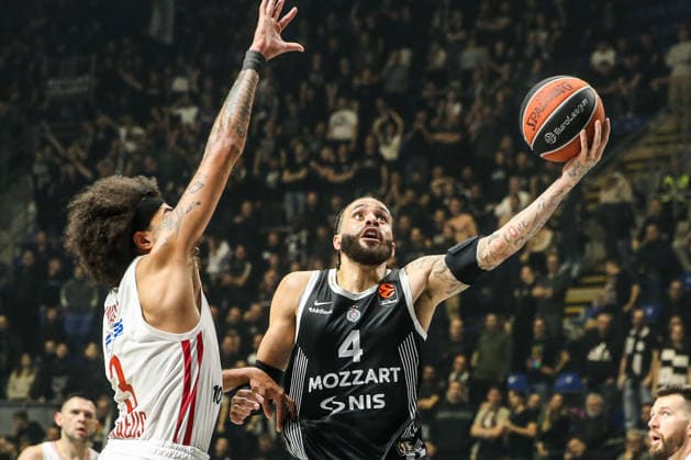 Partizan v Olimpiakos - EuroLeague BELGRADE, SERBIA - JANUARY 14: Duane Washington Jr. of Partizan in action during EuroLeague basketball match between Partizan and Olimpiakos in Belgrade, Serbia on January 14, 2026. Filip Stevanovic Anadolu Belgrade Serbia. Editorial use only. Please get in touch for any other usage.  Copyright: x2026xAnadoluxFilipxStevanovicx