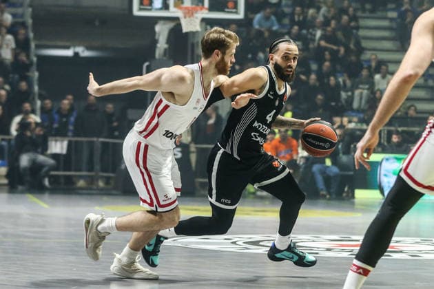 Partizan v Olimpiakos - EuroLeague BELGRADE, SERBIA - JANUARY 14: Duane Washington Jr. of Partizan in action during EuroLeague basketball match between Partizan and Olimpiakos in Belgrade, Serbia on January 14, 2026. Filip Stevanovic Anadolu Belgrade Serbia. Editorial use only. Please get in touch for any other usage.  Copyright: x2026xAnadoluxFilipxStevanovicx