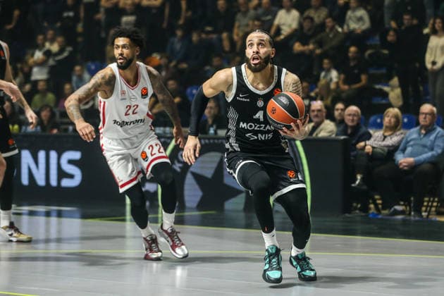 Partizan v Olimpiakos - EuroLeague BELGRADE, SERBIA - JANUARY 14: Duane Washington Jr. of Partizan in action during EuroLeague basketball match between Partizan and Olimpiakos in Belgrade, Serbia on January 14, 2026. Filip Stevanovic Anadolu Belgrade Serbia. Editorial use only. Please get in touch for any other usage.  Copyright: x2026xAnadoluxFilipxStevanovicx