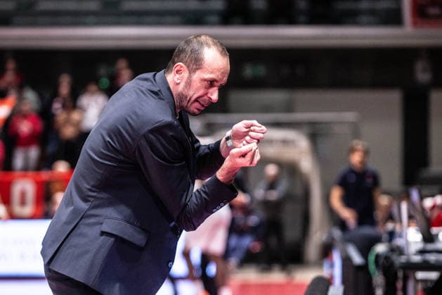BASKET - Basket FIBA Europe Cup - Pallacanestro Reggiana vs KK Bosna BH telecom Muhamed Pasalic coach KK Bosna during Pallacanestro Reggiana vs KK Bosna BH telecom, Basketball FIBA Europe Cup match in Reggio Emilia , Italy, January 14 2026 Reggio Emilia Italy  Copyright: xIPAxSport ABACAx