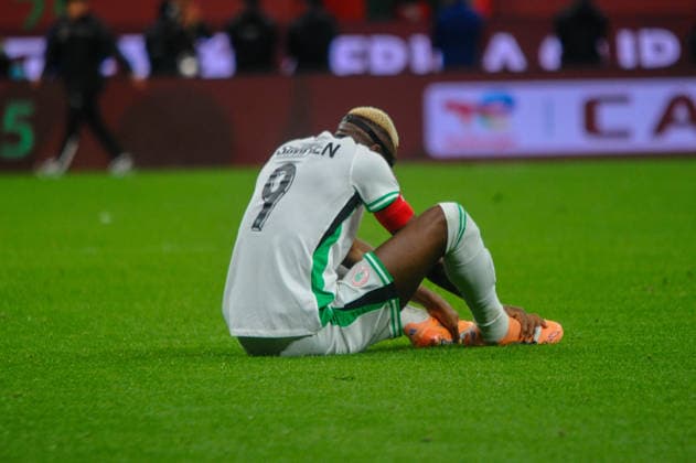 RABAT, MOROCCO - JANUARY 14: Victor Osimhen, Nigeria and Morocco during the Africa Cup of Nations (AFCON) match between Nigeria and Morocco at Prince Moulay El Hassan Stadium on January 14th in Rabat, Morocco. Photo by Segun Ogunfeyitimi Copyright: xshengolpixsx