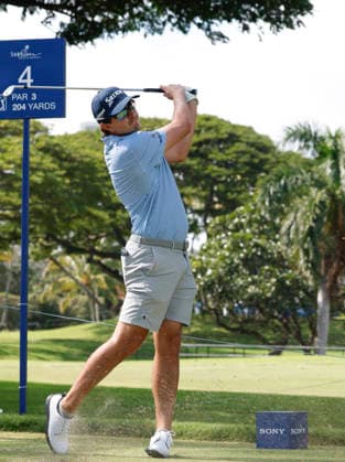 January 14, 2026, Honolulu, Hawaii, USA: NICO ECHAVARRIA tees off from the 4th Hole during the Pro-Am round at the 2026 Sony Open in Honolulu, Hawaii on January 14, 2026. Honolulu USA - ZUMAm310 20260114_zsp_m310_018 Copyright: xElliotxMilesx