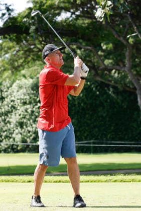 January 14, 2026, Honolulu, Hawaii, USA: Former American football player, RICH MIANO tees off from the 4th Hole during the Pro-Am round at the 2026 Sony Open in Honolulu, Hawaii on January 14, 2026. Honolulu USA - ZUMAm310 20260114_zsp_m310_025 Copyright: xElliotxMilesx