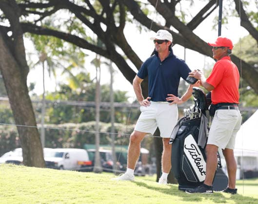 January 14, 2026, Honolulu, Hawaii, USA: New Zealand actor KARL URBAN, left, stands ready on the 3rd Green during the Pro-Am round at the 2026 Sony Open in Honolulu, Hawaii on January 14, 2026. Honolulu USA - ZUMAm310 20260114_zsp_m310_027 Copyright: xElliotxMilesx