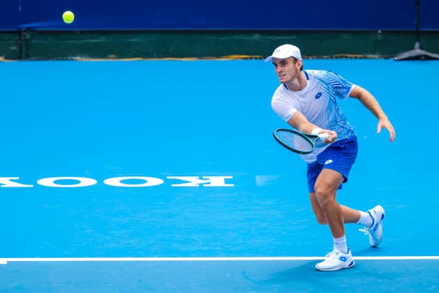 January 15, 2026, Melbourne, Victoria, Australia: MELBOURNE, AUSTRALIA - JANUARY 15 2026: TristanÃ‚ Schoolkate of Australia plays Matteo Berrettini of Italy on Day 3 of the 2026 Kooyong Classic on January 15, 2026 in Melbourne, Australia. Melbourne Australia - ZUMAp121 20260115_zsp_p121_005 Copyright: xChrisxPutnamx