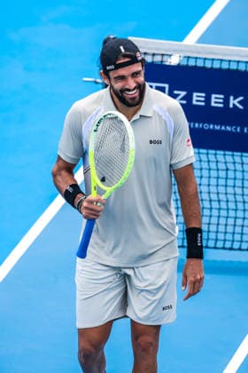 January 15, 2026, Melbourne, Victoria, Australia: Matteo Berrettini of Italy reacts whilst playing Tristan Schoolkate of Australia on Day 3 of the 2026 Kooyong Classic Tristan Schoolkate won 7-5, 63 Melbourne Australia - ZUMAs197 20260115_aaa_s197_004 Copyright: xChrisxPutnamx