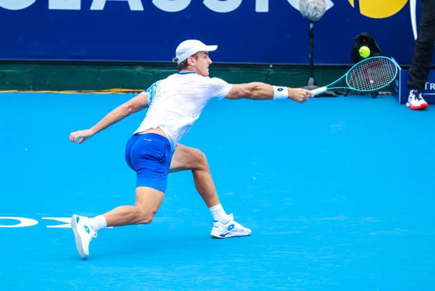 January 15, 2026, Melbourne, Victoria, Australia: Tristan Schoolkate of Australia plays Matteo Berrettini of Italy on Day 3 of the 2026 Kooyong Classic Tristan Schoolkate won 7-5, 63 Melbourne Australia - ZUMAs197 20260115_aaa_s197_005 Copyright: xChrisxPutnamx