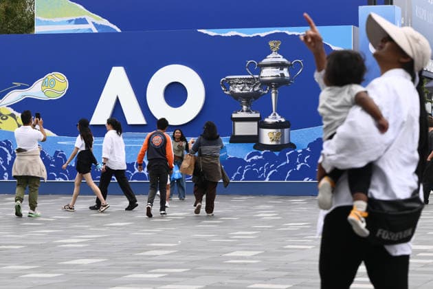 TENNIS AUSTRALIAN OPEN, Signage in the precinct ahead of the 2026 Australian Open tennis tournament, at Melbourne Park, Melbourne, Thursday, January 15, 2025. ( NO ARCHIVING, EDITORIAL USE ONLY MELBOURNE VICTORIA AUSTRALIA  Copyright: xJOELxCARRETTx 20260115115471151246