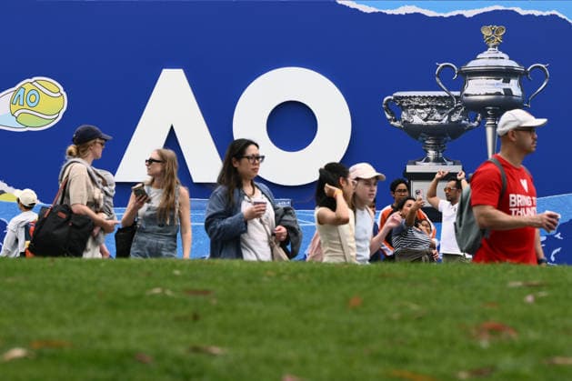 TENNIS AUSTRALIAN OPEN, Signage in the precinct ahead of the 2026 Australian Open tennis tournament, at Melbourne Park, Melbourne, Thursday, January 15, 2025. ( NO ARCHIVING, EDITORIAL USE ONLY MELBOURNE VICTORIA AUSTRALIA  Copyright: xJOELxCARRETTx 20260115184139972797
