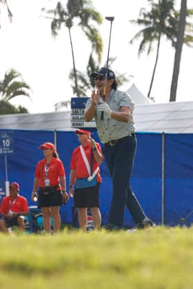 January 14, 2026, Honolulu, Hawaii, USA: American actor and film producer GABRIEL LUNA tees off from the 10th Hole during the Pro-Am round at the 2026 Sony Open in Honolulu, Hawaii on January 14, 2026. Honolulu USA - ZUMAm310 20260114_zsp_m310_034 Copyright: xElliotxMilesx