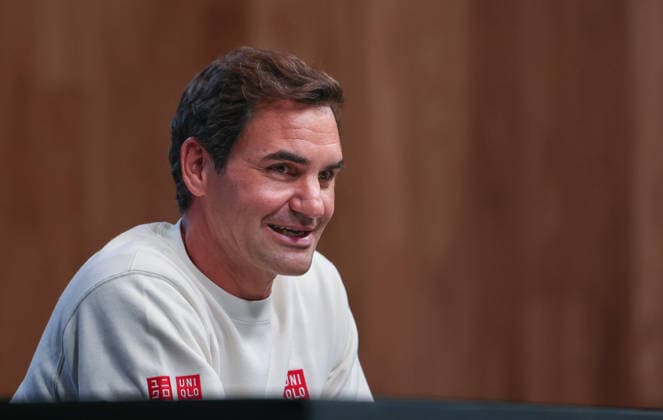 Roger Federer SUI , Press conference, press conference, Australian Open 2026 Melbourne Park, Melbourne, Victoria, Australia Copyright: xJuergenxHasenkopfx