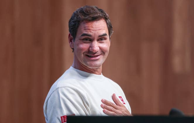 Roger Federer SUI , Press conference, press conference, Australian Open 2026 Melbourne Park, Melbourne, Victoria, Australia Copyright: xJuergenxHasenkopfx