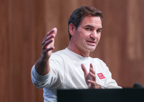 Roger Federer SUI , Press conference, press conference, Australian Open 2026 Melbourne Park, Melbourne, Victoria, Australia Copyright: xJuergenxHasenkopfx