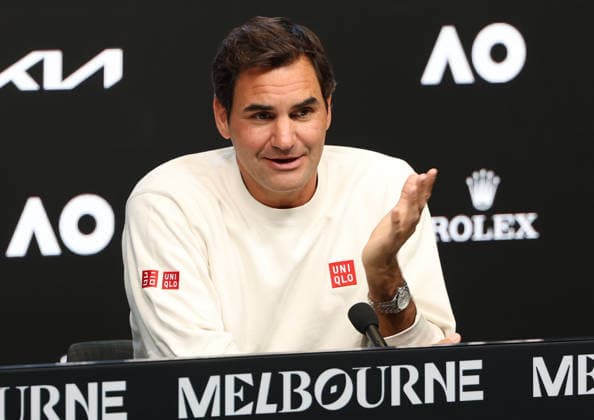 January 15, 2026, Melbourne, Victoria, Australia: ROGER FEDERER of Switzerland during the press conference, PK, Pressekonferenz before Australian Open, Melbourne, Australia. Melbourne Australia - ZUMAc278 20260115_zsp_c278_033 Copyright: xMarcinxCholewinskix