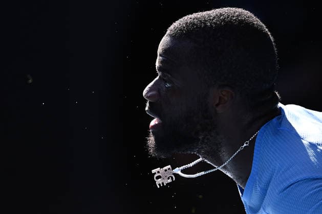 TENNIS AUSTRALIAN OPEN, Frances Tiafoe of the US in action against Novak Djokovic of Serbia during a charity match ahead of the Australian Open tennis tournament at Melbourne Park in Melbourne, Thursday, January 15, 2026. ( NO ARCHIVING, EDITORIAL USE ONLY MELBOURNE VICTORIA AUSTRALIA  Copyright: xJOELxCARRETTx 20260115154709272960