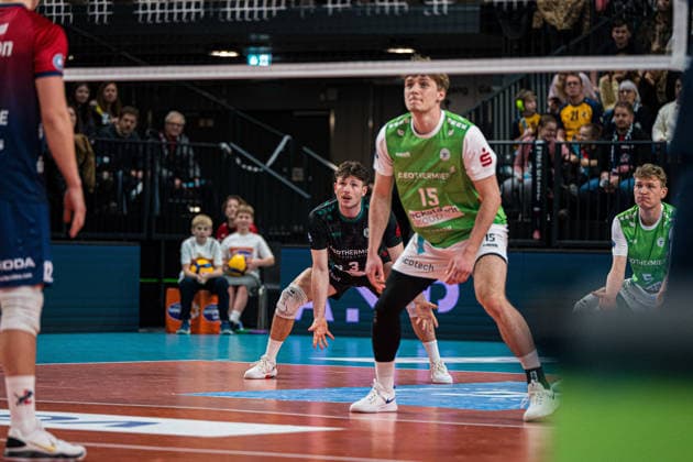 Volleyball I Men I Season 2025 2026 I Bundesliga I SVG Lüneburg TSV Haching Munich I 14 01 2026 Moritz Eckardt 3, TSV Haching Munich is ready to receive Copyright: xLobeca Björn-OlexKehmx
