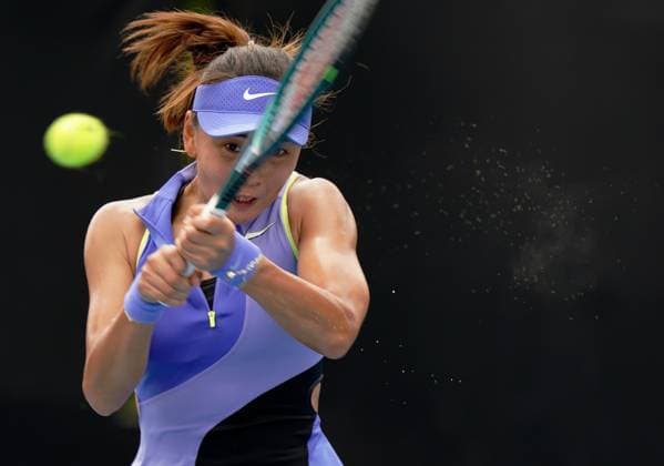 (260115) -- MELBOURNE, Jan. 15, 2026 -- Yuan Yue of China hits a return during the women s singles qualifying final round match against Tamara Zidansek of Slovenia at Australian Open tennis tournament in Melbourne, Australia, Jan. 15, 2026. (Photo by Xinhua) (SP)AUSTRALIA-MELBOURNE-TENNIS-AUSTRALIAN OPEN-WOMEN S SINGLES-QUALIFYING WangxShen 
