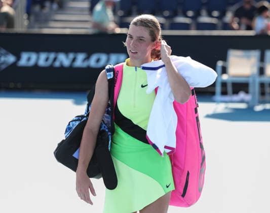 Lilli Tagger AUT leaves the court after the defeat, Australian Open 2026 Qualifier, Melbourne Park Melbourne, Victoria, Australia Copyright: xJuergenxHasenkopfx