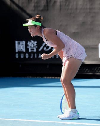 Lanlana Tararudee THA cheers after winning, jubilation, joy, emotion, Australian Open 2026 qualifier Melbourne Park, Melbourne, Victoria, Australia Copyright: xJuergenxHasenkopfx