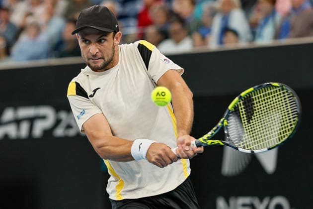 January 15, 2026, Adelaide, South Australia, Australia: ALEKSANDER VUKIC of Australia in action during his quarter final match against T. PAUL of USA, during the 2026 Adelaide International Tennis Tournament Adelaide Australia - ZUMAw216 20260115_zsp_w216_115 Copyright: xMarkxWilloughbyx