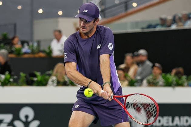 January 15, 2026, Adelaide, South Australia, Australia: TOMMY PAUL of USA in action during his quarter final win over A. VUKIC of Australia 6:3, 6:2, during the 2026 Adelaide International Tennis Tournament Adelaide Australia - ZUMAw216 20260115_zsp_w216_119 Copyright: xMarkxWilloughbyx