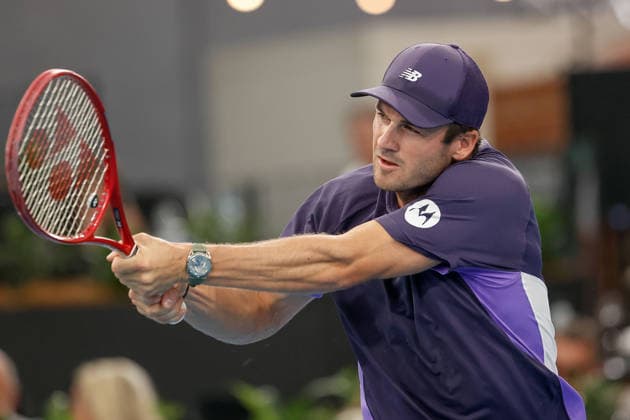 January 15, 2026, Adelaide, South Australia, Australia: TOMMY PAUL of USA in action during his quarter final win over A. VUKIC of Australia 6:3, 6:2, during the 2026 Adelaide International Tennis Tournament Adelaide Australia - ZUMAw216 20260115_zsp_w216_121 Copyright: xMarkxWilloughbyx