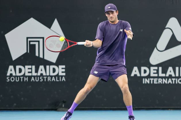 January 15, 2026, Adelaide, South Australia, Australia: TOMMY PAUL of USA in action during his quarter final win over A. VUKIC of Australia 6:3, 6:2, during the 2026 Adelaide International Tennis Tournament Adelaide Australia - ZUMAw216 20260115_zsp_w216_124 Copyright: xMarkxWilloughbyx
