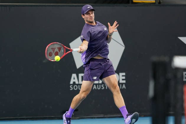 January 15, 2026, Adelaide, South Australia, Australia: TOMMY PAUL of USA in action during his quarter final win over A. VUKIC of Australia 6:3, 6:2, during the 2026 Adelaide International Tennis Tournament Adelaide Australia - ZUMAw216 20260115_zsp_w216_126 Copyright: xMarkxWilloughbyx
