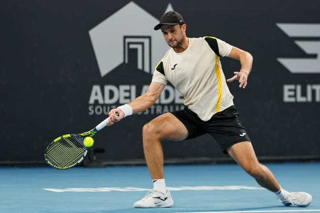 January 15, 2026, Adelaide, South Australia, Australia: ALEKSANDER VUKIC of Australia in action during his quarter final match against T. PAUL of USA, during the 2026 Adelaide International Tennis Tournament Adelaide Australia - ZUMAw216 20260115_zsp_w216_128 Copyright: xMarkxWilloughbyx