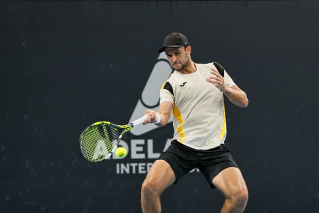 January 15, 2026, Adelaide, South Australia, Australia: ALEKSANDER VUKIC of Australia in action during his quarter final match against T. PAUL of USA, during the 2026 Adelaide International Tennis Tournament Adelaide Australia - ZUMAw216 20260115_zsp_w216_129 Copyright: xMarkxWilloughbyx